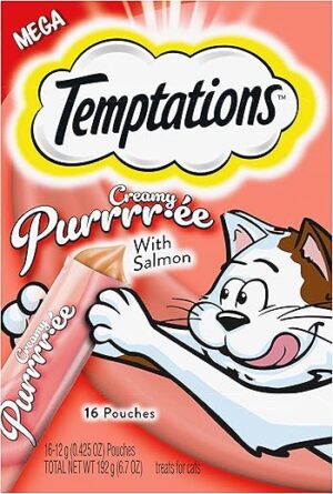 Temptations Creamy Salmon Puree Cat Treats, 16 Count