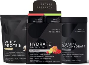 Sports Research Creamy Vanilla Whey Protein, Electrolytes & Creatine Monohydrate