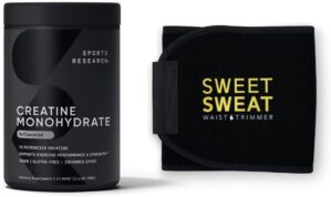Sports Research Creatine Monohydrate And Waist Trimmer (Medium)