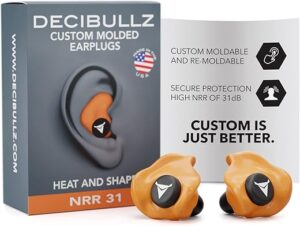 Decibullz Custom Molded Earplugs, 31dB Highest NRR
