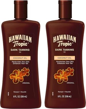 Hawaiian Tropic Dark Tanning Oil, 8oz Twin Pack