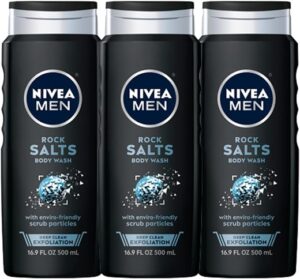 Nivea Men Deep Clean Exfoliating Body Wash, 3 Pack