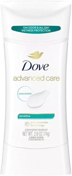 Dove Deodorant 2.6 Ounce Unscented Stick, 3 Pack