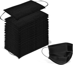 Wecolor Disposable 3 Ply Earloop Face Masks (Black)