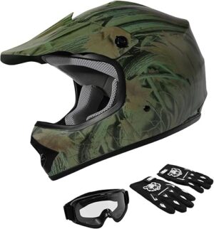TCMT DOT Motocross Youth Full Face Helmet Combo