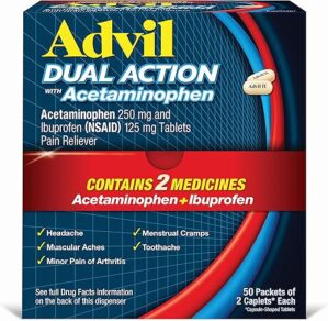 Advil Dual Action Caplets with Ibuprofen and Acetaminophen
