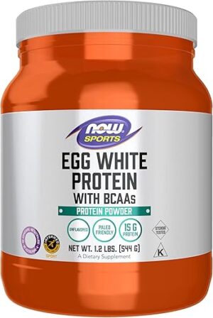 NOW Foods Egg White Protein, 16g With BCAAs Unflavored