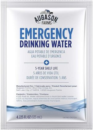 Augason Farms Emergency Drinking Water 4.22 oz (Pack 100)