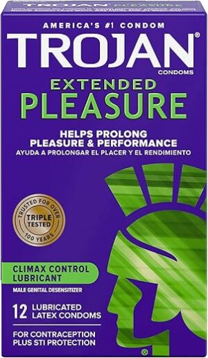 TROJAN Extended Climax Control Condoms, Latex, 12 ct