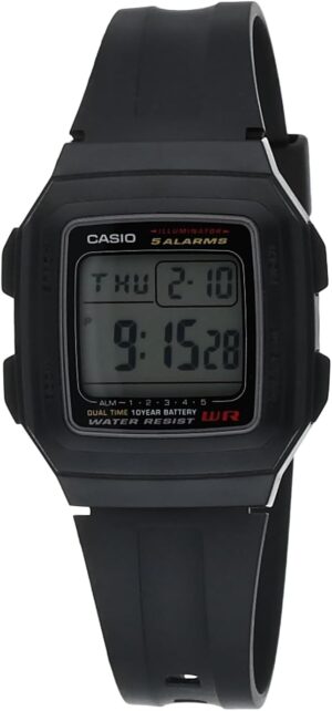Casio F201WA-1A Black Resin Sport Watch