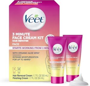 Veet Facial Hair Removal Cream Kit, 2 Piece