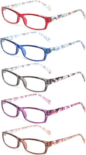 Kerecsen Fashion Ladies Reading Glasses, 5 Pack