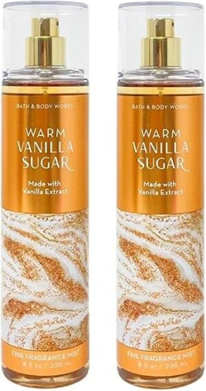 Bath & Body Works Fine Fragrance Mist, 2 Bottles, Warm Vanilla Sugar