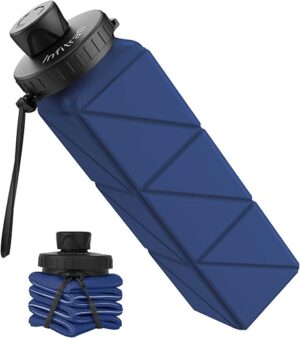 Infitran Foldable Leak-Proof Silicone Water Bottle, DarkBlue