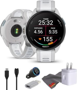 Garmin Forerunner 165 GPS Running Smartwatch Bundle