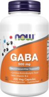 NOW Foods GABA 500 Mg, 200 Veg Capsules
