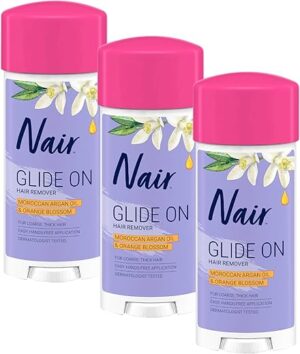 Nair Glide On Hair Removal Cream, 3-Pack