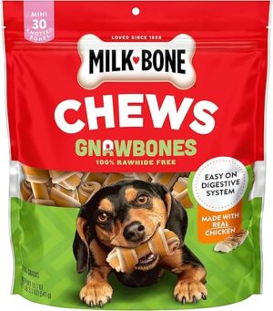 Milk-Bone GnawBones Rawhide Free Dog Treats, Chicken
