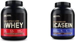 Optimum Nutrition Gold Standard Casein & Whey Protein Powder, Extreme Milk Chocolate, 5 Pound