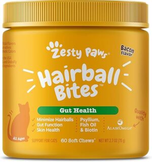 Zesty Paws Hairball Bites With Omega 3 & Zinc