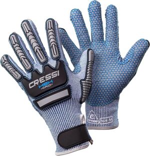 Cressi Hex Grip Diving Gloves, Blue, XS