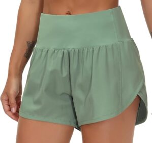 THE GYM PEOPLE High Waisted Quick Dry Workout Shorts