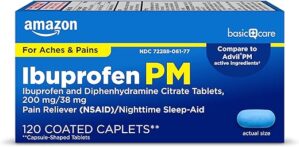 Amazon Basic Care Ibuprofen PM Pain Reliever And Sleep-Aid