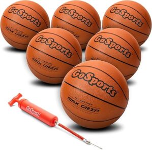 GoSports Indoor/Outdoor Basketballs – Six Pack With Pump