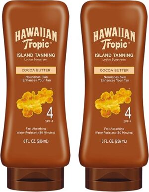 Hawaiian Tropic Island Tanning Lotion Sunscreen SPF 4, 8oz