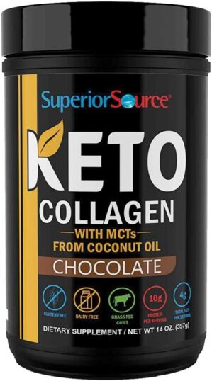 Superior Source Keto Collagen Protein Powder Chocolate, 14 Oz