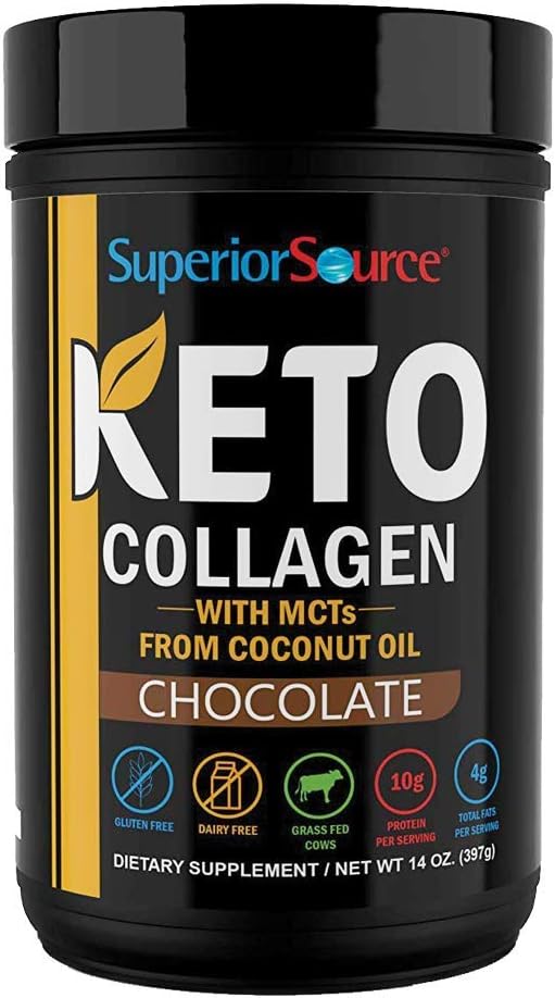 Superior Source Keto Collagen Protein Powder Chocolate, 14 Oz