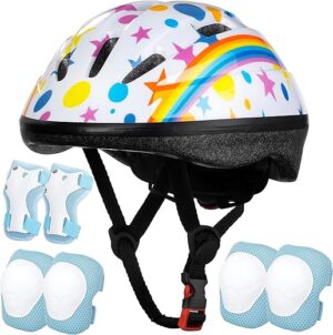 Lamsion Kids Adjustable Helmet With Protective Gear Set