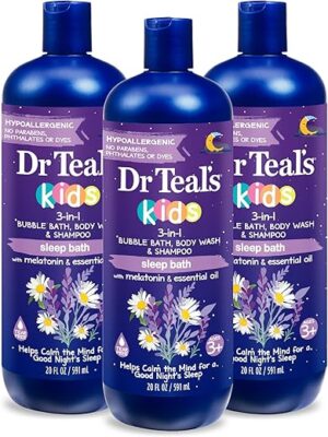 Dr Teal's Kids Sleep 3-in-1 Bath: Bubble Bath, Body Wash & Shampoo, 20 fl oz (Pack of 3)