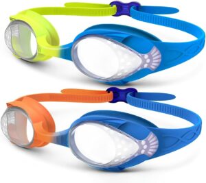 OutdoorMaster Kids Swim Goggles 2 Pack – Quick Adjustable Strap
