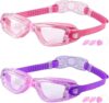 COOLOO Kids Swim Goggles, 2 Packs For Ages 4-16
