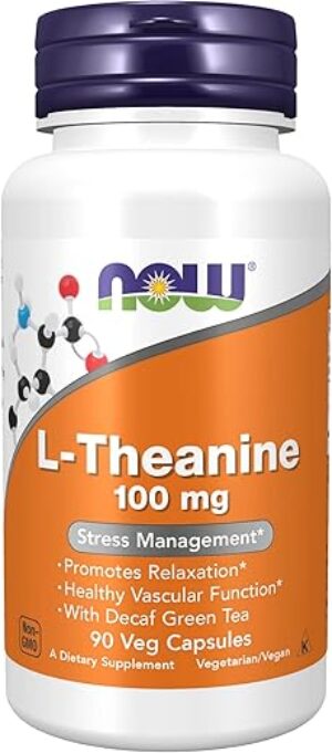 NOW Foods L-Theanine 100 Mg With Decaf Green Tea