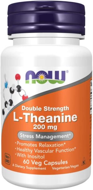 NOW Foods L-Theanine 200 mg With Inositol Capsules