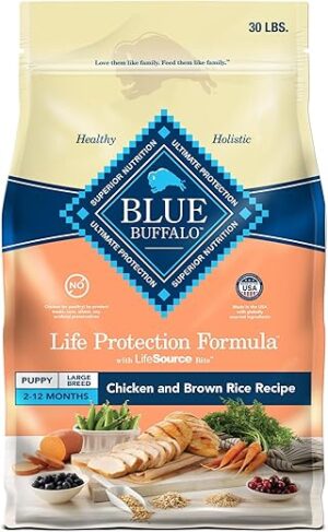 Blue Buffalo Large Breed Puppy Chicken & Brown Rice Dry Dog Food, 30-lb. Bag