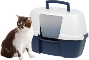 IRIS Large Hooded Corner Litter Box