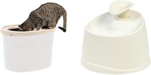 IRIS Large Top Entry Cat Litter Box + Water Fountain