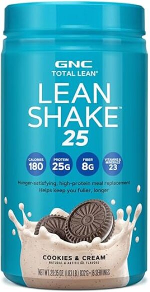 GNC Lean Shake 25 Protein Powder, Cookies And Cream
