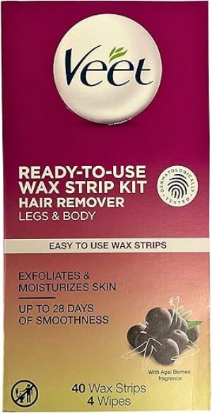 Veet Leg And Body Hair Remover Strips, 40 Ct