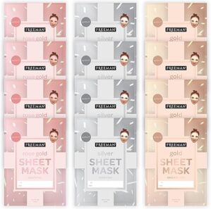 Freeman Limited Edition Christmas Metallic Sheet Masks Variety 12 Pack