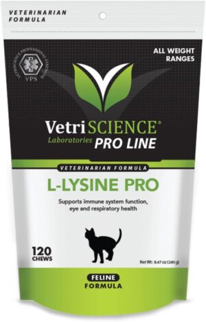 VETRISCIENCE Lysine Pro Immune & Eye Care Supplement - 120 Chews