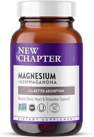 New Chapter Magnesium + Ashwagandha Supplement, 325 mg