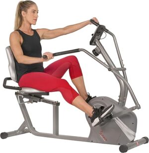 Sunny Health & Fitness Magnetic Recumbent Bike With Adjustable Seat