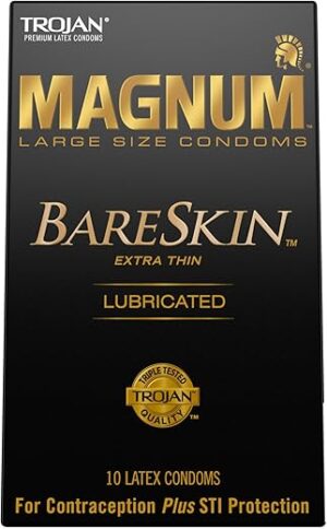 TROJAN Magnum Bareskin Large Condoms - 10 Count