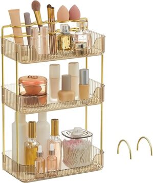 SONGMICS Makeup Organizer, 3-Tier Skincare Countertop