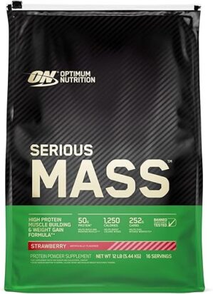Optimum Nutrition Mass Strawberry Weight Gain Protein Powder
