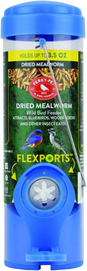 Perky-Pet Mealworm Bird Feeder, Blue